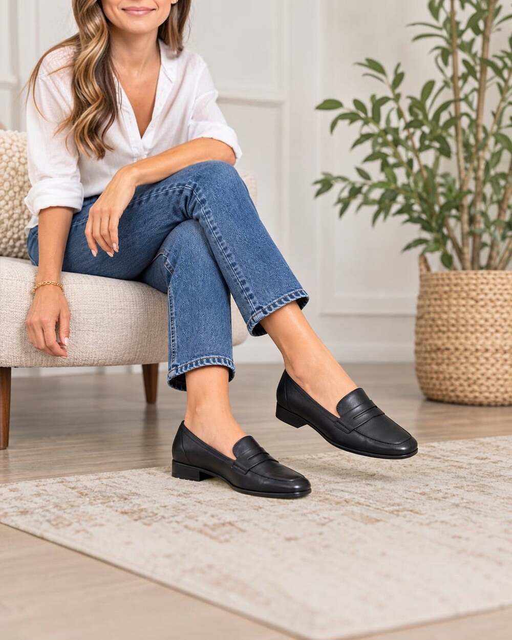 Cole Haan Tarese Soft Square Toe Penny Loafers Women’s Size 8.5